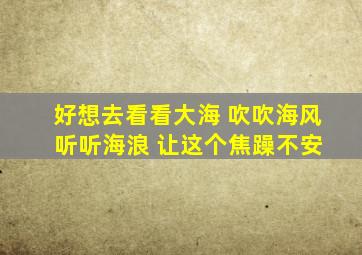 好想去看看大海 吹吹海风 听听海浪 让这个焦躁不安